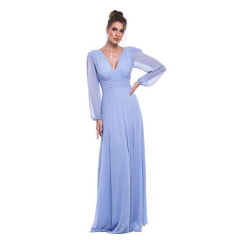 vestido longo para madrinha com manga